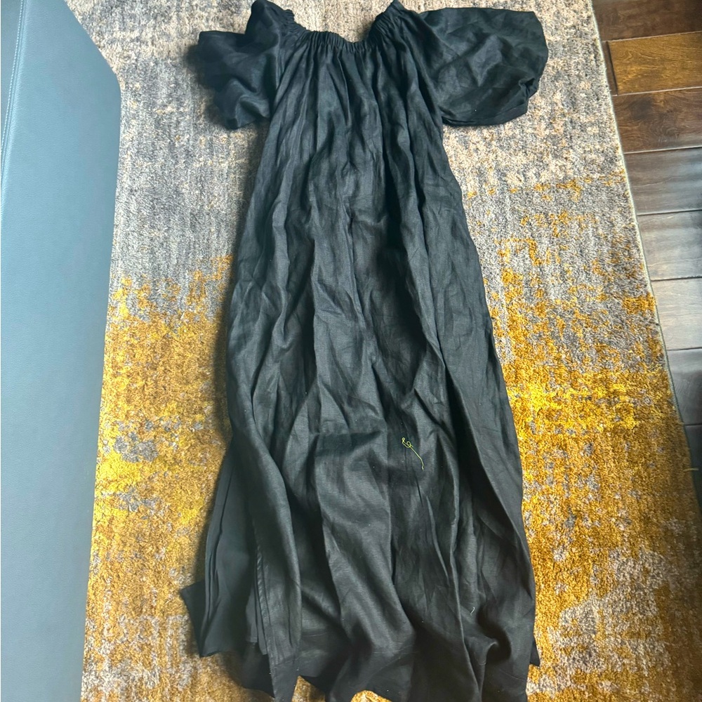 DISSH Black Linen Midi Dress